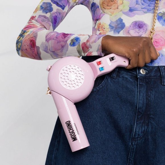 AW21 Moschino Couture Jeremy Scott Blow Dryer Mini Shoulder Bag w/Gold Chains - Picture 7 of 16